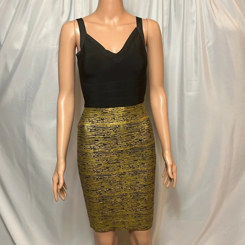 Aqua Bandage Bodycon Two Tone Mini Dress Size XS